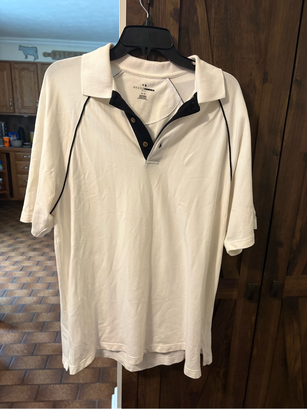 Grand Slam Off-White Polo with Black Trim